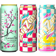 [서진프리미엄] 아리조나 3가지맛 그린티 4캔 라즈베리 4캔 레몬 4캔, 12개, 650ml