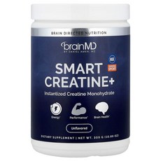 BrainMD Smart 크레아틴+ 무맛 350g(12.35oz) BRD-00379, 브레인MD BrainMD, Smart 크레아틴+, 무맛, 350g, 1개