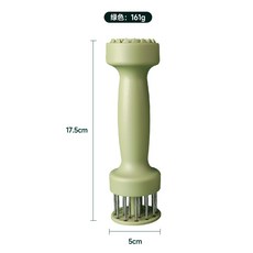 不鏽鋼鬆肉針 豬肉牛肉扎孔斷筋工具, 1個, 加厚-二合一鬆肉針+肉錘綠色