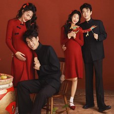 만삭촬영옷 만삭사진 옷 커플 의상 캐주얼 임부복 남성 스튜디오 스냅 사진, 남성 중산복 여성 원피스