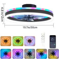 모던 천장 선풍기 조명 리모컨 6단계 속도 고급 대형 블랙 벤틸라도르 LED 샹들리에