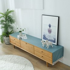 거실장 커버 패브릭 테이블보 장식장 덮개 티비다이 모던, 회색, 35x180cm