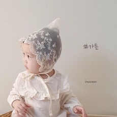 [오늘출발] 슈크림 펀칭레이스보넷 돌촬영룩 백일촬영 아기모자 출산선물 여아소품