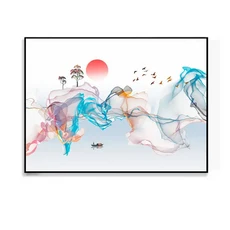 가정용 전기 계량기 상자 플립 탑 타입 Occlude 장식 그림 프레임 중국 스타일 나무 펀치 없는 벽걸이 사진, 04 Color 3