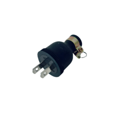 진흥 둥근형 고무 꽂음 플러그 110V 2극 15A 배선기구, 1개, 블랙, 50mm