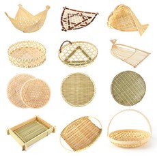 대나무 튀김 바구니 모음 l 이자카야 접시 식당 그릇 전 채반 바스켓 일식당 장식소품, 04. 갈색 삼각 튀김바구니