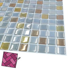 데코타일 240 실버골드메탈 바둑판 월타일스티커 43499pc 1(pc)