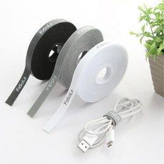 히키스 케이블 정리 찍찍이 타이 테이프 그레이 5m, 1개, GREY