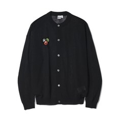 PARTIMENTO [뱃지 ] 린넨 블렌드 니트 라운드 가디건 블랙