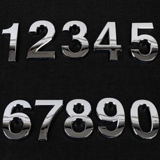 입체형 볼록 은색 숫자 1P 대 이니셜스티커 꾸미기이니셜 차량꾸미기 문자이니셜 숫자이니셜 디자인이니셜, 5(품)(절)