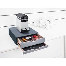 雙層咖啡茶包抽屜收納架 咖啡收納/茶包收納/小物整理/辦公室收納, 深灰/銀, 1個
