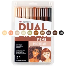 일본 TOMBOW AB-T 10/12 Pcs 서예 브러쉬 펜 Professionl 필기 그림 미술 용품에 대 한 더블 헤드 워터 마, 08 NEW-skincolor