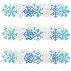 1.5m(59피트) 겨울 눈송이 게시판 테두리 교실 장식용 눈송이 테두리 트림 60개 선생님을 위한 겨울 원더랜드 게시판 장식 크리스마스 교실 장식, 1.5m(59피트) 겨울 눈송이 게시판 테두리, 교실