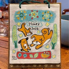 2026 네팔 책상 달력 귀여운 개 낙서 그림 실용적 저렴 선물 추천, 강아지 낙서 일러스트 탁상달력 [국산 고급종이]