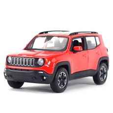 SanBeans 1:24 지프 레니게이드 suv 오프로드 차량 정적 다이 캐스트 소장 모델 자동차 장난감(빨간색), 1개