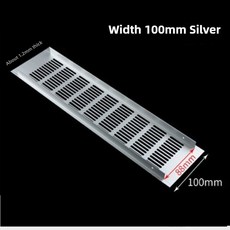 후드캡 형 환기구 너비 100/150/200mm 환기 그릴 알루미늄 합금 메쉬 길이 100-500mm 캐비닛 공기 구멍 커버 하드웨어, [33] Width 100mm Silver, [07] Length 100mm, 1개, 1개입