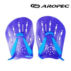 AROPEC 蛙鞋 游泳訓練划手板 矽膠手蹼 抓水蹼 塑膠蹼, 藍色,M, 1個