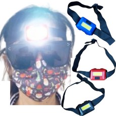 LED強光頭燈 挖耳屎頭燈 照明燈 工作燈 掏耳 三段式照明 自行車燈 手電筒 登山露營, 1個, 紅色/黑色/藍色