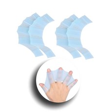 UNIQOCK 실리콘 수영 장갑 2쌍 오리발 기어 핀 핸드 웹 손바닥 손가락 개구리 타입 수중 훈련 방수 피트니스 패들 에어로빅 스노클링 남성 및 여성용, 큰.