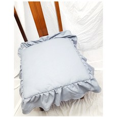 다정 프릴 식탁방석 45X45(솜포함)린넨 끈방석 사무실