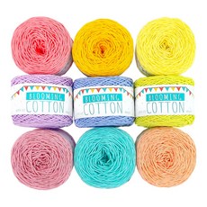 Yarnnara Blooming Cotton 18 Go 80g 9色套裝昏迷棉, 盛開的糖果, 1組