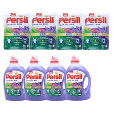 [퍼실] [원데이특가] 딥클린 컬러젤 라벤더 플러스 액체세제 본품 2.7L * 4통 + 리필 1.8L * 4팩, 8개