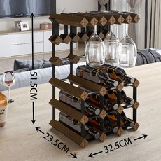 위스키 와인 진열장 장식장 원목 홈바 술 선반 보관 거치대 디스펜서 엔틱, F 앤티크 9병 6컵