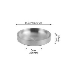 스테인레스 소스 접시 작은 절연 바베큐 식기 레스토랑 김치 용품 디핑 점심 주방, silvery 11 3cm