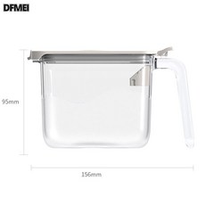 DFMEI 樂博樂博鯨落調味盒 透明按壓翻蓋塑料 AS材質調料盒, 1個
