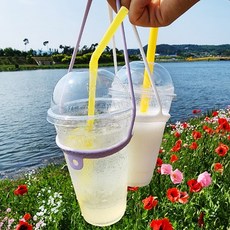 시감마켓 실리콘 드링크백 커피 컵 캐리어 테이크아웃컵 홀더 7색상, 블랙, 1개, 1개