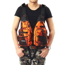 반센트 낚시조끼 루어 조끼 낚시 바다 민물 부력 계류 갯바위, 오렌지