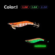 에깅 오징어 낚시 미끼 1.5 # 1.8 # 2.2 # 나무 새우 미끼 미니 오징어 미끼 빛나는 문어 지그 웹풋, 02 70mm 7g, 06 I