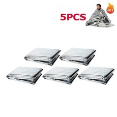 담요 방풍 방수 호일 열 장비 캠핑 야외 처치 군사 키트, 1개, 2. Silver 5PCS