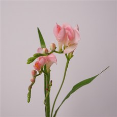 仿真花 室內餐桌裝飾 婚慶造景絹花擺件, 1個, 香雪蘭-淺粉色