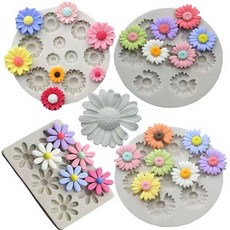 수제몰드 - 꽃잎 데코몰드 플라워 데이지 실리콘몰드, 데이지 풀 꽃잎 6구