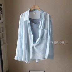 《杜達女孩》新款麻棉兩件套 防曬罩衫 薄款開衫外套