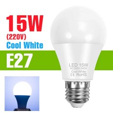 전구 램프 샹들리에 에너지 절약 거실, 발광 색상: 5. E27 15W Cool White, 1개