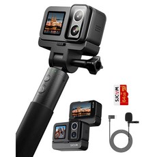 SJCAM SJ20 64GB 울트라 나이트 비전 렌즈 줌 8H 스노 트루 카메라 FOV 154 4K 듀얼 슈퍼 8배 모션 광각 저조도 안정화 파워 액션 & 수중, 64GB 카드