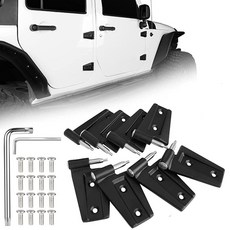지프 도어 힌지 랭글러 JK 외부 도어 힌지 키트 2007-2018 지프 랭글러 JK 및 JKU 언리미티드 액세서리(나사 16개 포함 8개), 지프 도어 힌지 랭글러 JK 외부 도어 힌지 키트 20