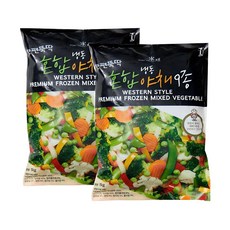 냉동 혼합야채 9종(볶음용 카레용 양식용 렌지용야채)_드라이아이스 포함 1KG X 2봉, 2개