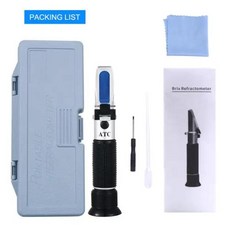 과일당도측정기 당도계 브릭스 식용 소금용 휴대용 및 염분 계량기 식단 굴절계 0-10 염분1.000-1.070 비중 ATC, 1개