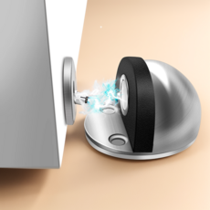 숍픽스 무타공 자석 현관 방문 도어스토퍼, 실버, 1개