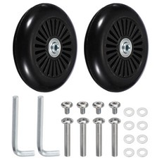 YELARXI 교체용 수하물 바퀴 여행 가방 교체 키트 100x24mm 1세트 고무 블랙 피팅 회전 캐스터 베어링 수리교체롤러 백가방스피너 2873535