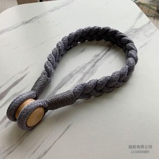 日式麻繩窗簾綁帶 磁扣創意綁繩, 1件, 中灰色一對（兩個裝）