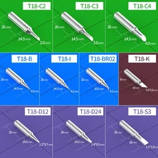 T18 납땜 팁 I BR02 S4 D08 D12 HAKKO 스테이션과 호환 가능 판매, 06 T18-set-10, 1개