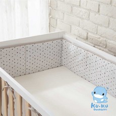 Ku.ku Duckbill 嬰兒床圍 極簡幾何, 灰米, 1套
