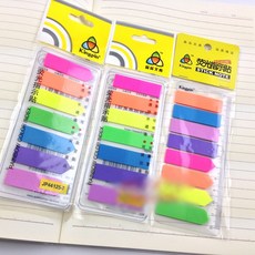 Kingpin 螢光指示貼 創意透明便利貼 分類索引貼, 長條款, 1套, 140個裝