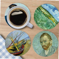 펠트코스터 논슬립 별이빛나는밤에 고흐 반 SG-3DL04-10582, FC11.파란색 꽃병의꽃, 1개