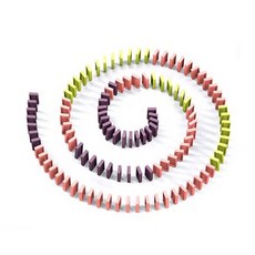 電動骨牌小火車 自動發牌多米諾兒童玩具 兒童益智玩具 骨牌遊戲, 骨牌車骨牌隨機2入（68塊）, 1套