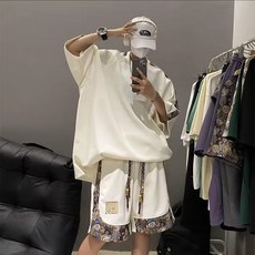 豹開之家 男生華夫格休閒短袖套裝 夏季運動套裝 TZ18 XL【尺寸偏小選購大一碼】